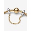 Pandora Pandora Bedel 763904C00-05 Zilver met 14k Geelgouden Plating Veiligheidsketting