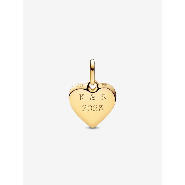 Pandora Pandora Bedel 763824C00 Zilver 14k Geelgouden Plating Graveerbaar Hart