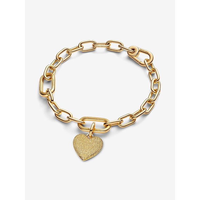 Pandora Pandora Bedel 763824C00 Zilver 14k Geelgouden Plating Graveerbaar Hart