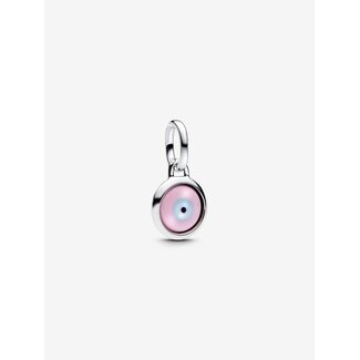 Pandora Pandora Bedel 793693C00 Zilver Graveerbaar Boos Oog met Roze Muranoglas