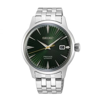 Seiko Seiko Horloge SRPE15J1 Presage Staal Automaat 50m Waterdicht met Groene Wijzerplaat 40mm