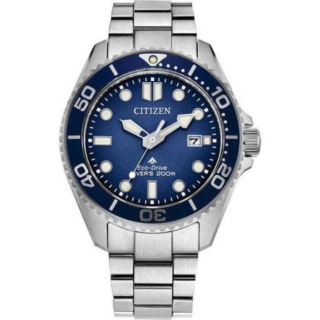 Citizen Citizen Horloge BN0260-54L Promaster Staal Eco-drive 200m Waterdicht met Blauwe Wijzerplaat 40mm