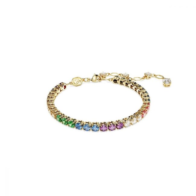 Swarovski Swarovski Armband 5685691 Matrix met Geelgouden Plating en Regenboog Swarovski Stenen 16.5 - 20.5cm
