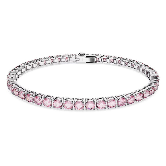 Swarovski Swarovski Armband 5648930 Matrix Zilverkleurig Tennis de Lux met Roze Stenen