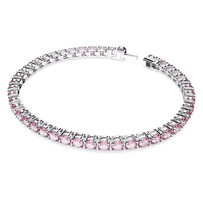 Swarovski Swarovski Armband 5648930 Matrix Zilverkleurig Tennis de Lux met Roze Stenen