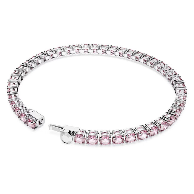 Swarovski Swarovski Armband 5648930 Matrix Zilverkleurig Tennis de Lux met Roze Stenen