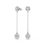 Swarovski Swarovski Oorbellen 5732273 Una Zilverkleurig Dubbele Oorstekers met Witte Stenen Hangers