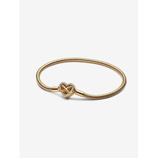 Pandora Pandora Armband 563758C01-18 Zilver met Geelgouden Plating Levensboom in Hart met Zirkonia Maat 18