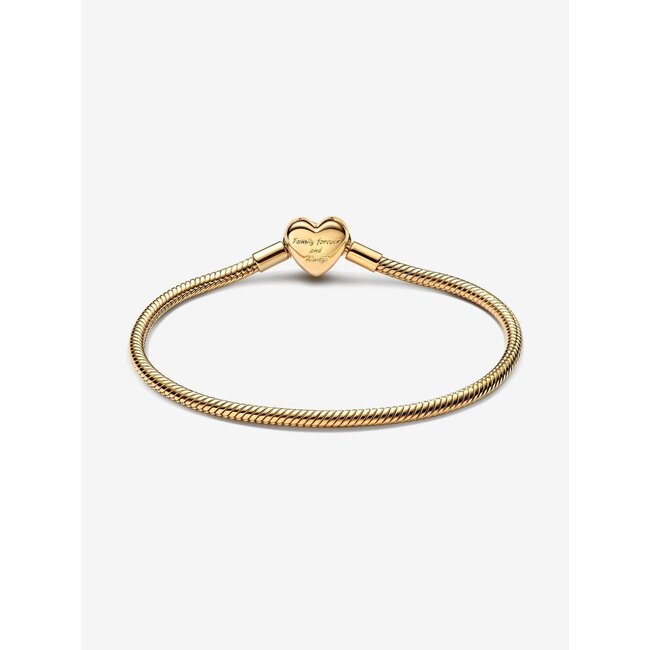 Pandora Pandora Armband 563758C01-18 Zilver met Geelgouden Plating Levensboom in Hart met Zirkonia Maat 18