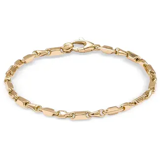 Monzario Monzario Armband 1186-A 19.5cm 14k Geelgoud Fantasieschakel 3,2mm 19.5cm