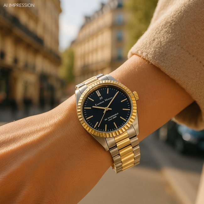 Jacques du Manoir Jacques du Manoir Horloge JWL03906 Inspiration Prime Staal Bi-color Quartz Swiss Made 50m Waterdicht 31mm