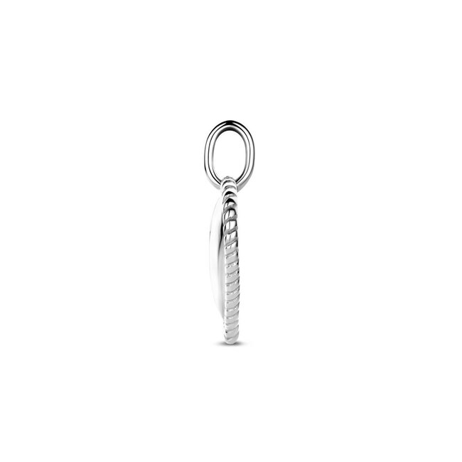 Blinckers Jewellery Huiscollectie BJ Hanger 13.41710 Zilver Hart met Gedraaide Rand 19.5 x 14.5mm