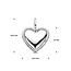 Blinckers Jewellery Huiscollectie BJ Hanger 13.41710 Zilver Hart met Gedraaide Rand 19.5 x 14.5mm