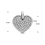 Blinckers Jewellery Huiscollectie BJ Hanger 13.41992 Zilver Hart met Gedraaide rand en Zirkonia 14 x 15mm