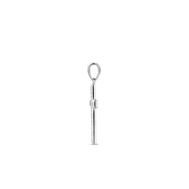 Blinckers Jewellery Huiscollectie BJ Hanger 13.36805 Zilver Kruis met Zirkonia 20 x 12.5mm