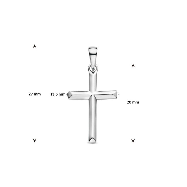 Blinckers Jewellery Huiscollectie BJ Hanger 13.36803 Zilver Kruis 20 x 13.5mm