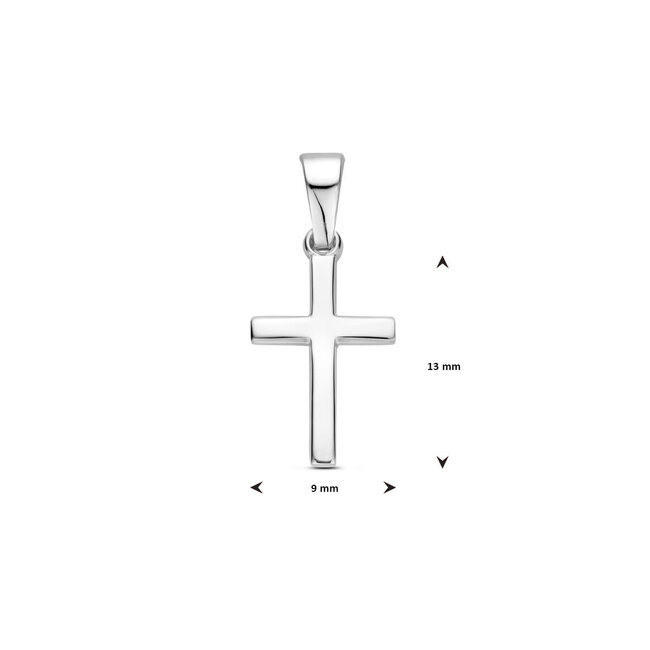 Blinckers Jewellery Huiscollectie BJ Hanger 13.40462 Zilver Kruis 13 x 9mm