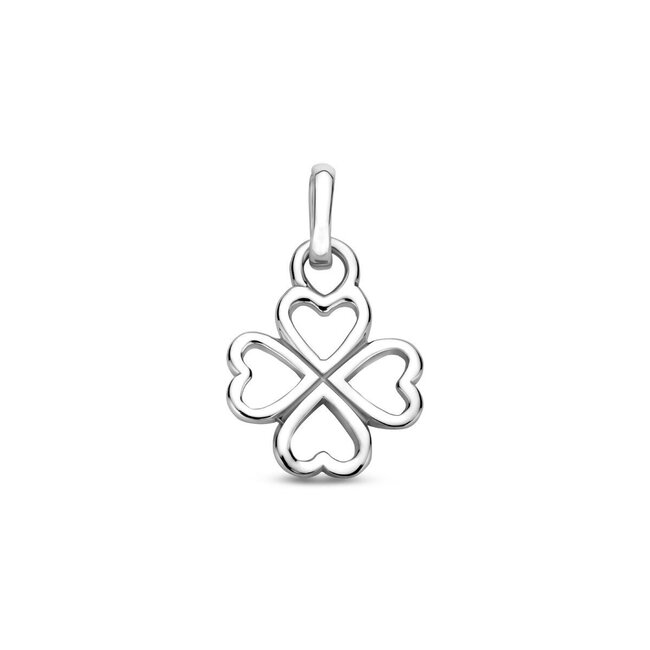 Blinckers Jewellery Huiscollectie BJ Hanger 13.41923 Zilver Klaver Vier Hart 13 x 10mm