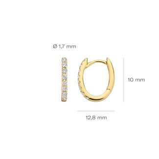 Blush Blush Oorbellen LG7006Y 14k Geelgoud met 0,24crt H SI Briljant geslepen Labgrown Diamant 1.7mm x 12.8mm