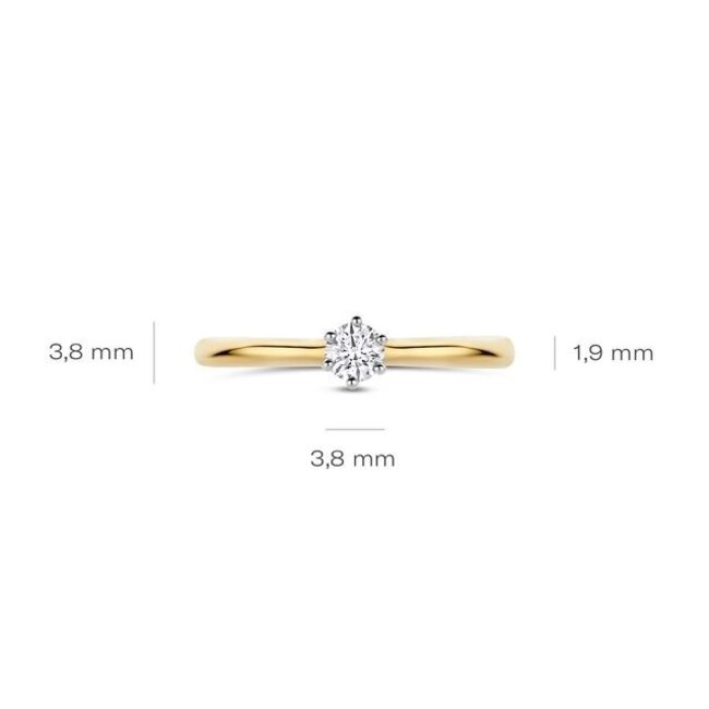 Blush Blush Ring LG1036B/54 14k Bi-color Goud 0,20crt H VS Briljant geslepen Labgrown Diamant Maat 54