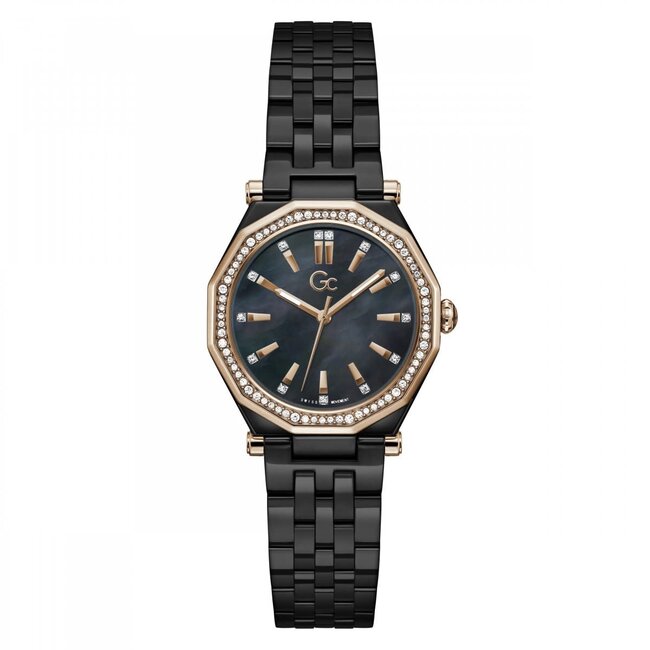 GC GC Horloge Z59002L2 Dress Ceramic met Roze en Zirkonia 32mm