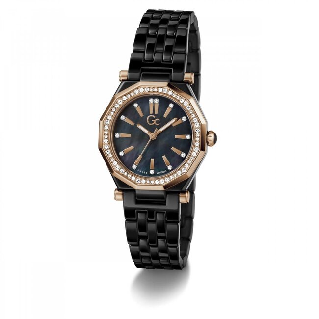 GC GC Horloge Z59002L2 Dress Ceramic met Roze en Zirkonia 32mm