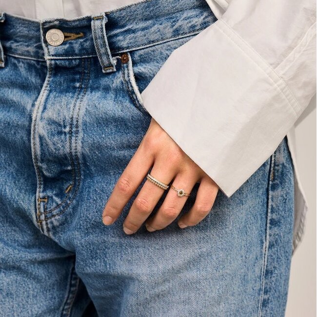 Blush Blush Ring 1195YGO/54 14k Geelgoud Bolletjes Maat 54