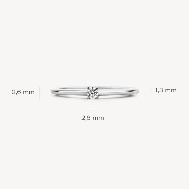 Blush Blush Ring 1200WZI/54 14k Witgoud met Zirkonia Maat 54