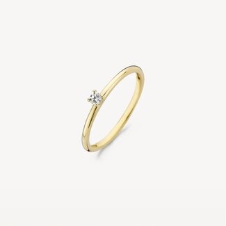 Blush Blush Solitair Ring 1200YZI/52 14k Geelgoud met Briljant geslepen Zirkonia Maat 52