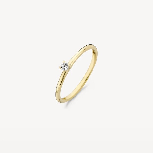 Blush Blush Solitair Ring 1200YZI/52 14k Geelgoud met Briljant geslepen Zirkonia Maat 52