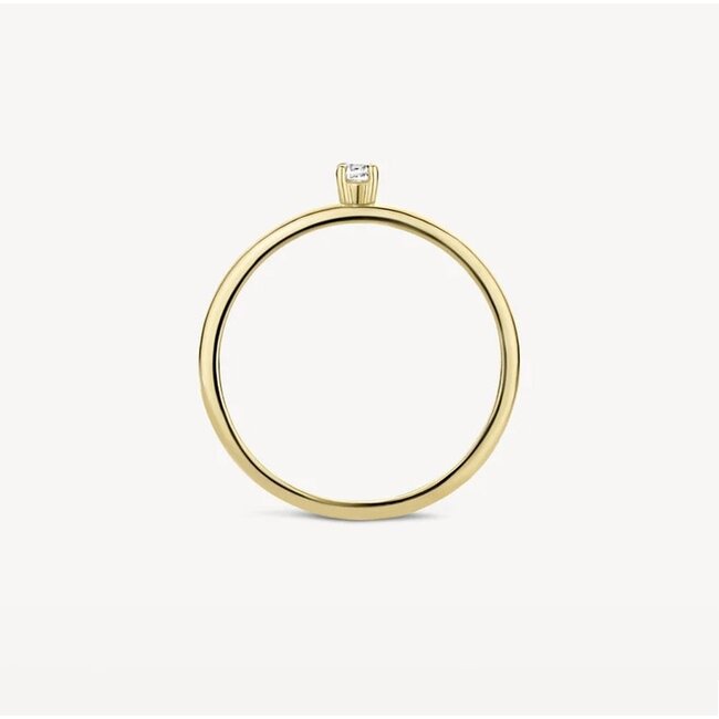 Blush Blush Solitair Ring 1200YZI/52 14k Geelgoud met Briljant geslepen Zirkonia Maat 52