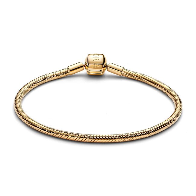 Pandora Pandora Armband 563390C00-16 Zilver met Geelgouden Plating en Pandora Slot Rond Maat 16