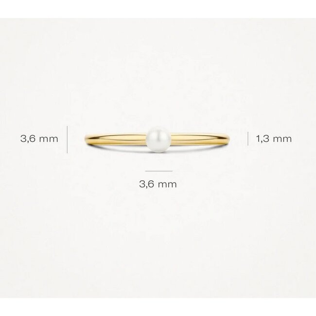 Blush Blush Ring 1213YPW/54 14k Geelgoud met Parel Maat 54