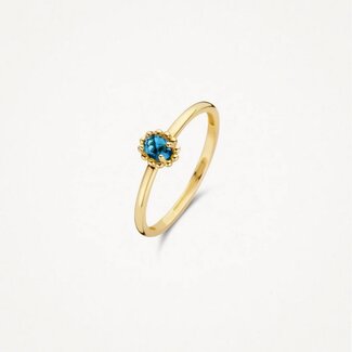 Blush Blush Ring 1227YLB/52 14k Geelgoud met Blauwe Topas Maat 52