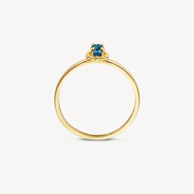 Blush Blush Ring 1227YLB/52 14k Geelgoud met Blauwe Topas Maat 52