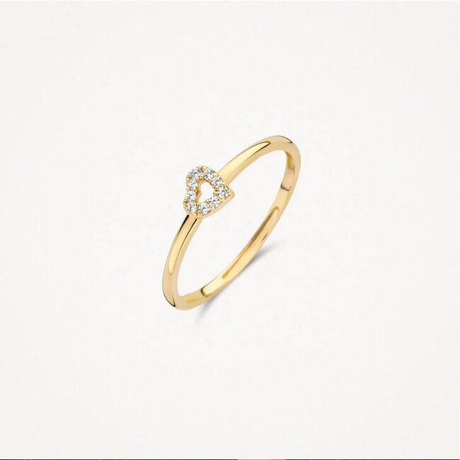 Blush Blush Ring 1231YZI/54  14k Geelgoud met Zirkonia Hart Maat 54