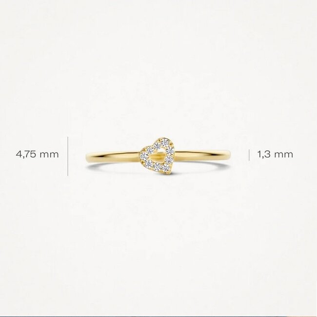 Blush Blush Ring 1231YZI/54  14k Geelgoud met Zirkonia Hart Maat 54