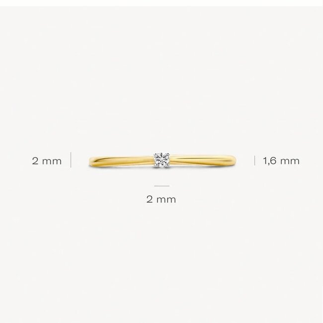 Blush 1620BDI/54 Ring 14 krt geelgoud met diamant maat 54