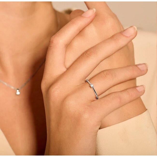 Blush 1621WDI/54 Ring 14 krt witgoud met diamant maat 54