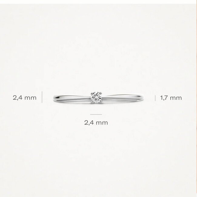 Blush 1621WDI/54 Ring 14 krt witgoud met diamant maat 54