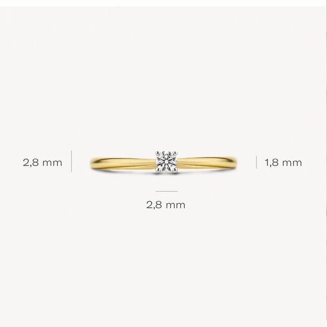 Blush 1622BDI/54 Ring 14 krt geelgoud met Diamant maat 54