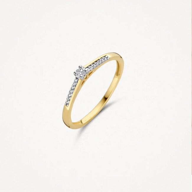 Blush Blush Ring 1639YDI/54 14k Geelgoud 0,10crt G SI Briljant geslepen Diamant Maat 54