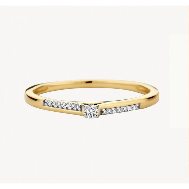 Blush Blush Ring 1639YDI/54 14k Geelgoud 0,10crt G SI Briljant geslepen Diamant Maat 54