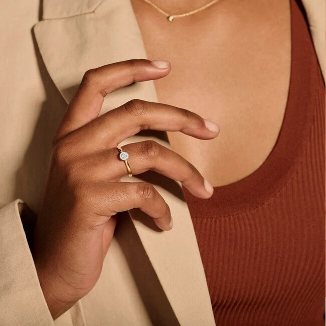 Blush Blush Ring 1648BDI/54 14k Geelgoud 0,15crt G SI Briljant geslepen Diamant Maat 54