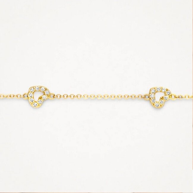 Blush Blush Armband 2211YZI 14k Geelgoud met Zirkonia Hartjes