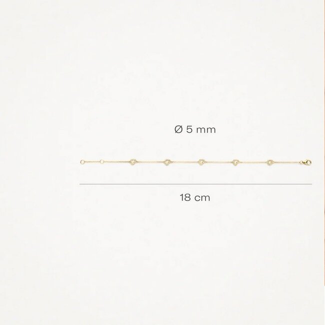 Blush Blush Armband 2211YZI 14k Geelgoud met Zirkonia Hartjes