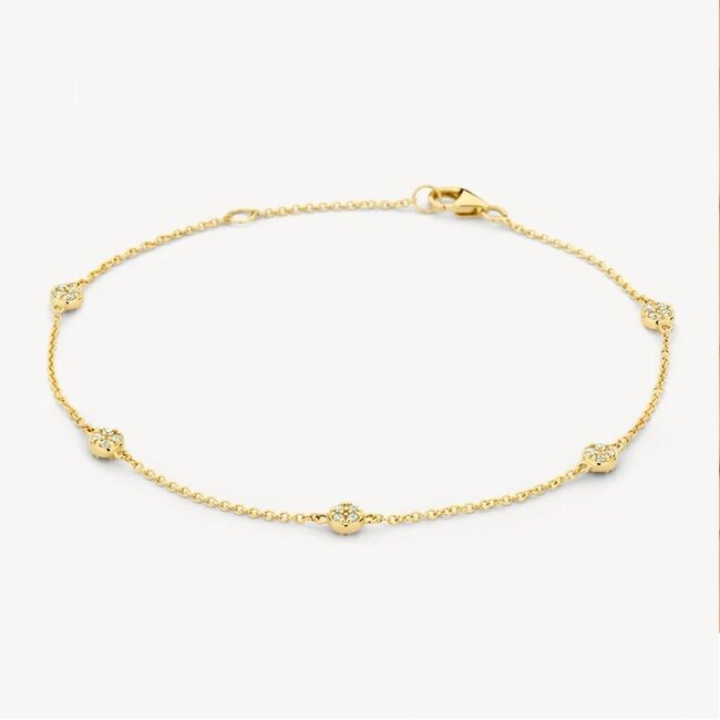 Blush Blush Armband 2213YZI 14k Geelgoud Rondjes met Briljant geslepen Zirkonia 18,5cm