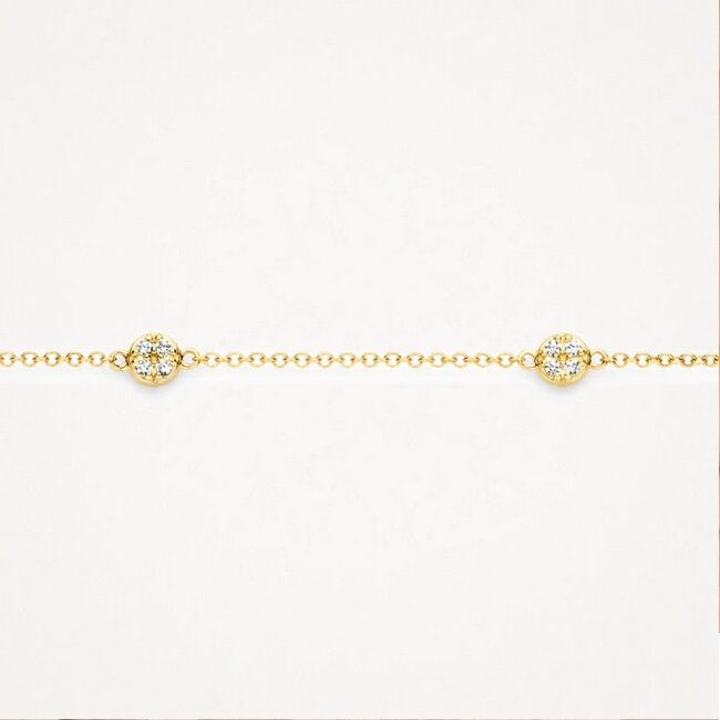 Blush Blush Armband 2213YZI 14k Geelgoud Rondjes met Briljant geslepen Zirkonia 18,5cm