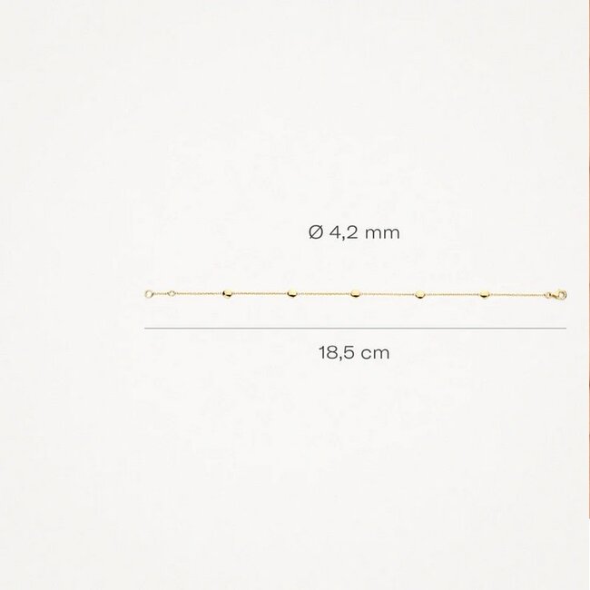 Blush Blush Armband 2222YGO 14k Geelgoud met Rondjes 18,5cm
