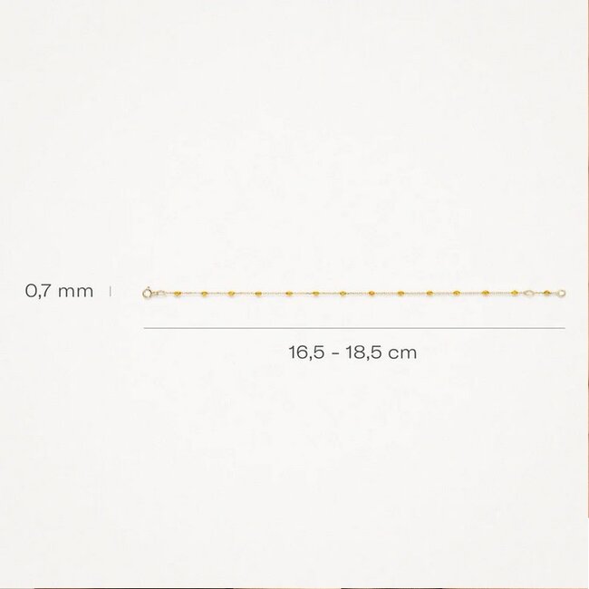 Blush Blush Armband 2226YRC 14k Geelgoud met Oranje Resin 16.5 - 18.5cm